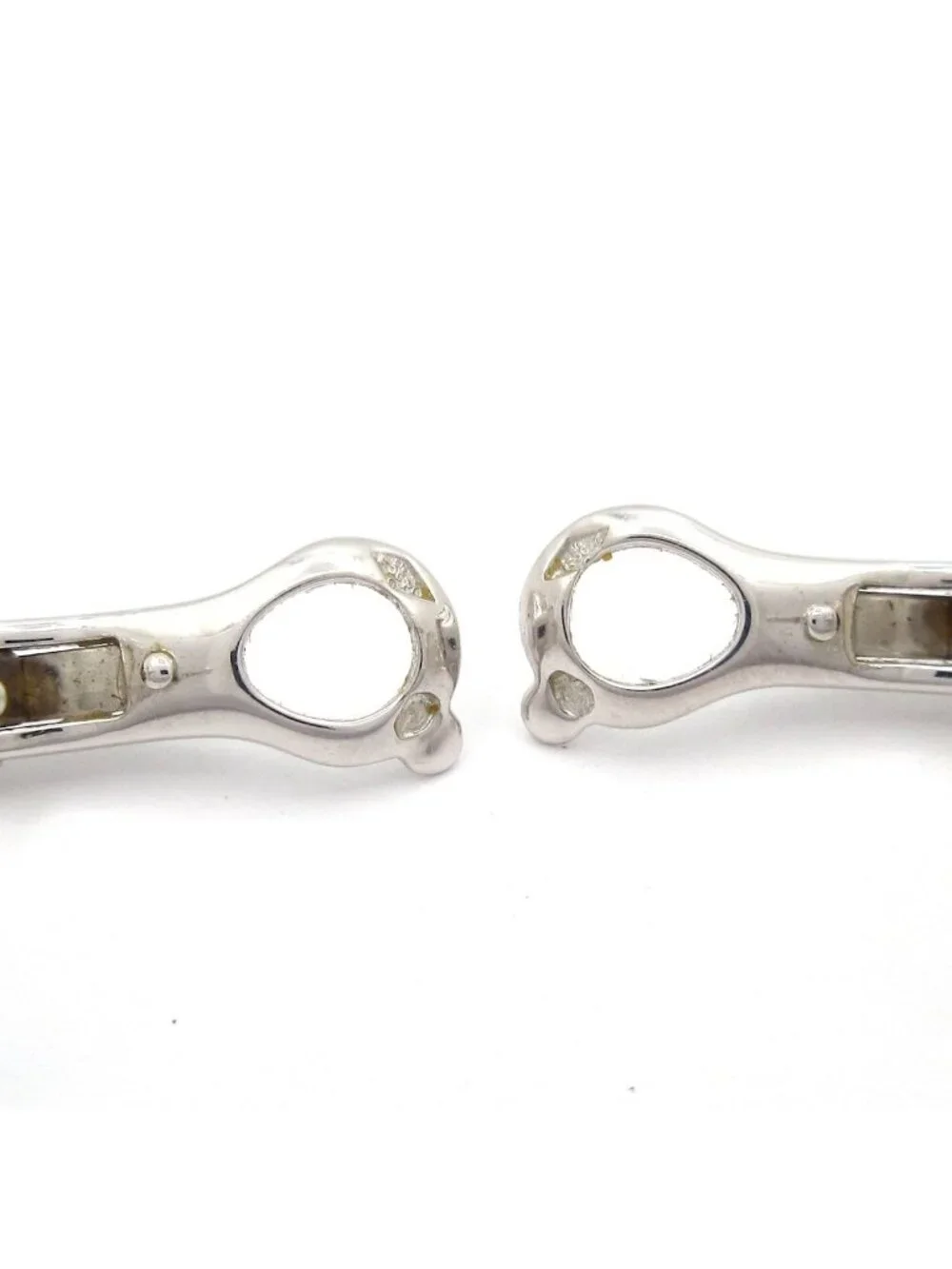 Van Cleef & Arpels Earrings Vintage Alhambra 18k White Gold Mother of Pearl
